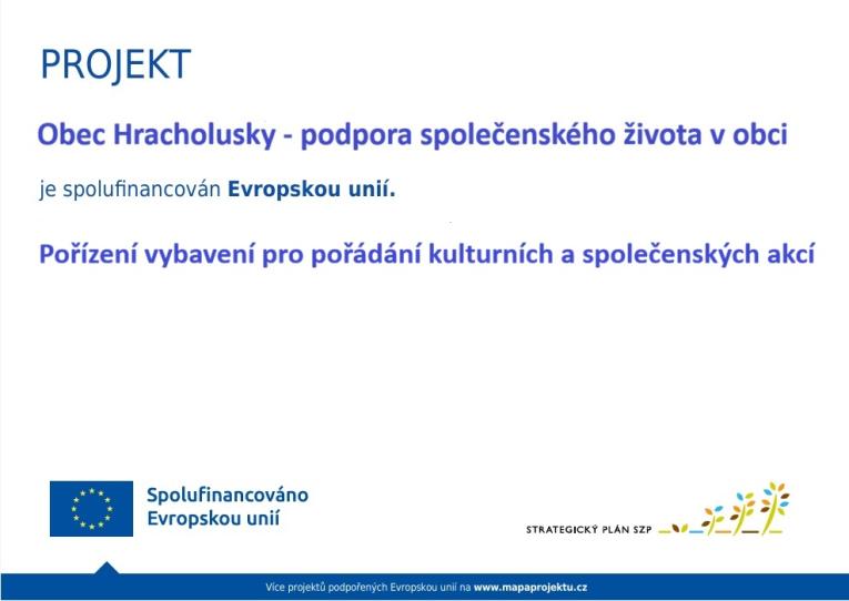 Publicita-Obec Hracholusky - podpora společenského života v&nbsp;obci