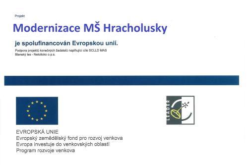 Publicita - Modernizace MŠ Hracholusky - EU
